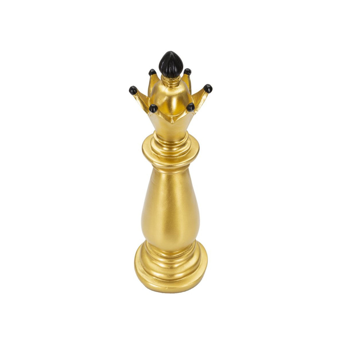 Statuetta Decorativa Alfiere Scacchi Oro e Nero Ø12,5 x H38,5 cm