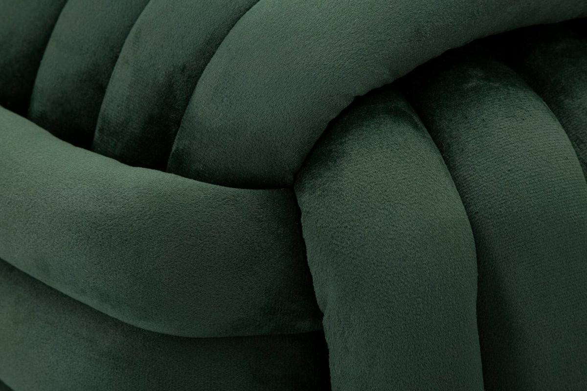 Pouf Annodato in Velluto Verde 45 x 45 cm Seduta Decorativa Morbida
