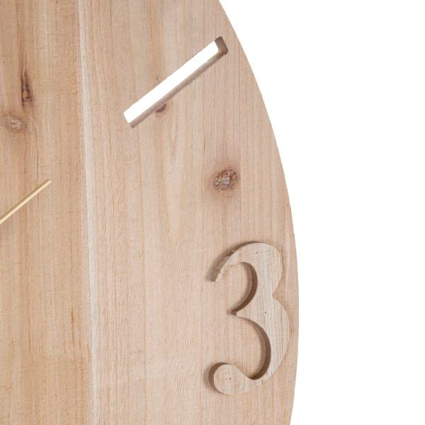 Orologio da Parete Wordy Ø60 cm in Legno e Metallo Design Raggi di Sole