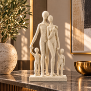 Statuetta Family Stons Beige in Poliresin 16x8x30,5cm