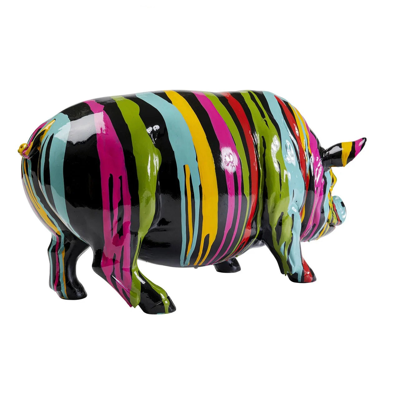 Statuetta Figura Decorativa Maiale Pig Holi 22cm Multicolor