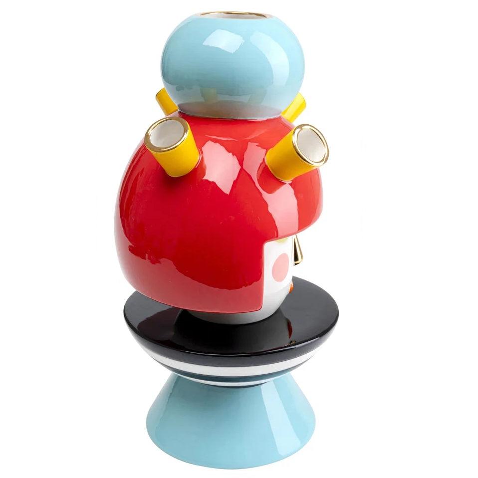 Vaso Decorativo Volto Puppet Girl 36cm Pop Multicolore