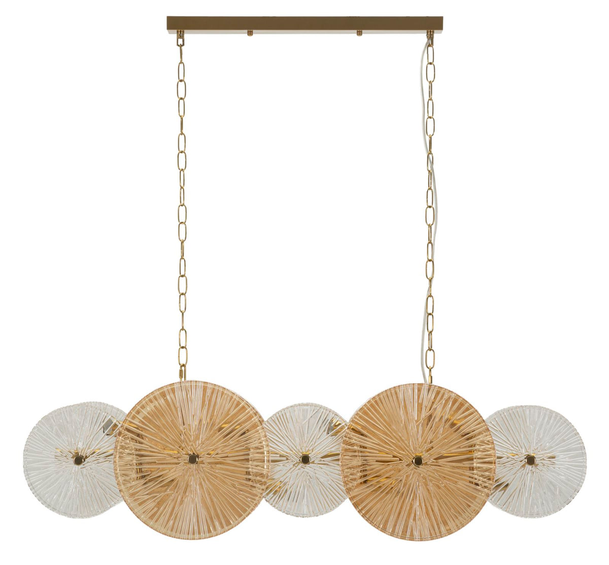 Lampadario Osaka Glam Oro e Trasparente 100 cm con 8 Luci E14