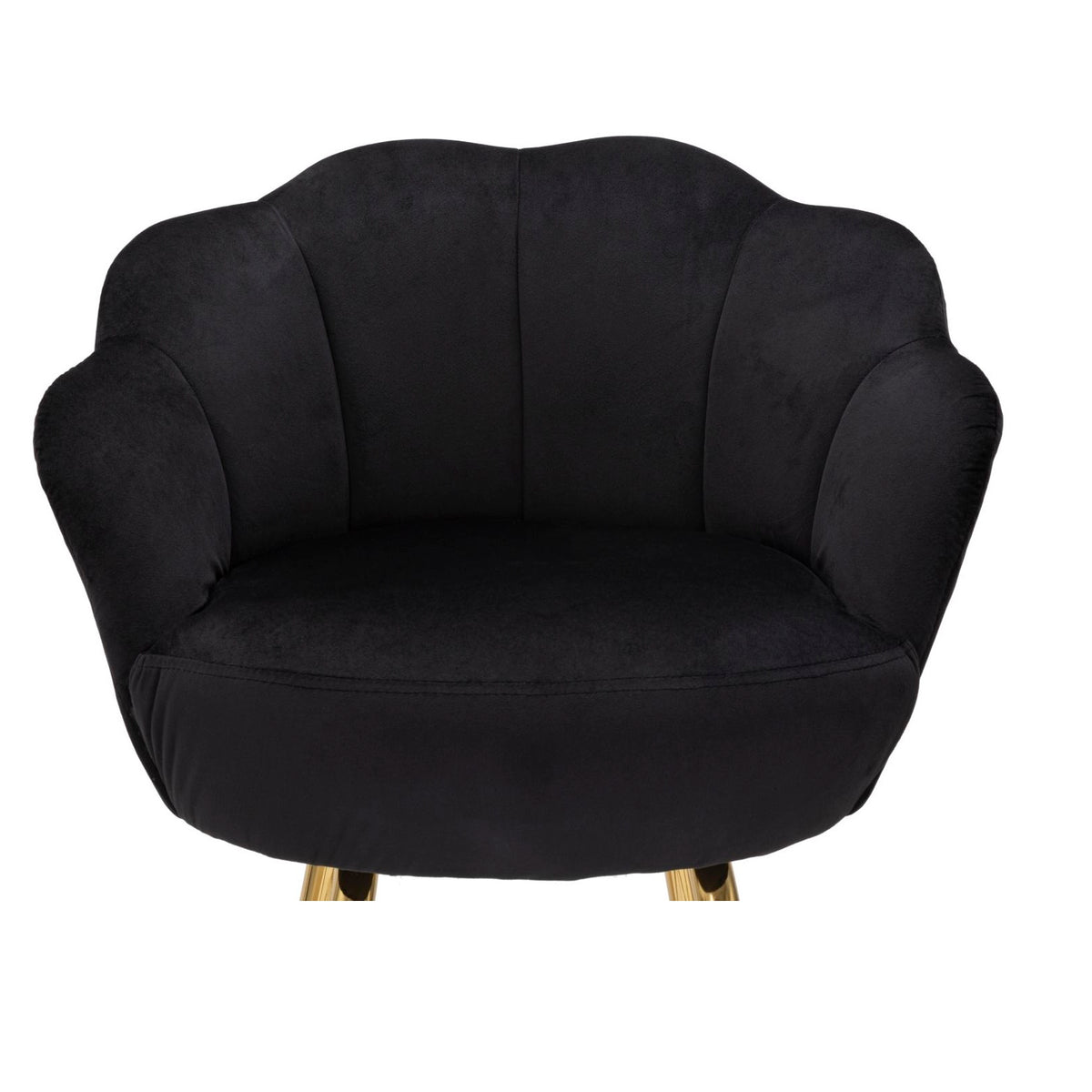 Sgabello Bar Vienna Nero in Velluto 110 cm con Gambe Oro