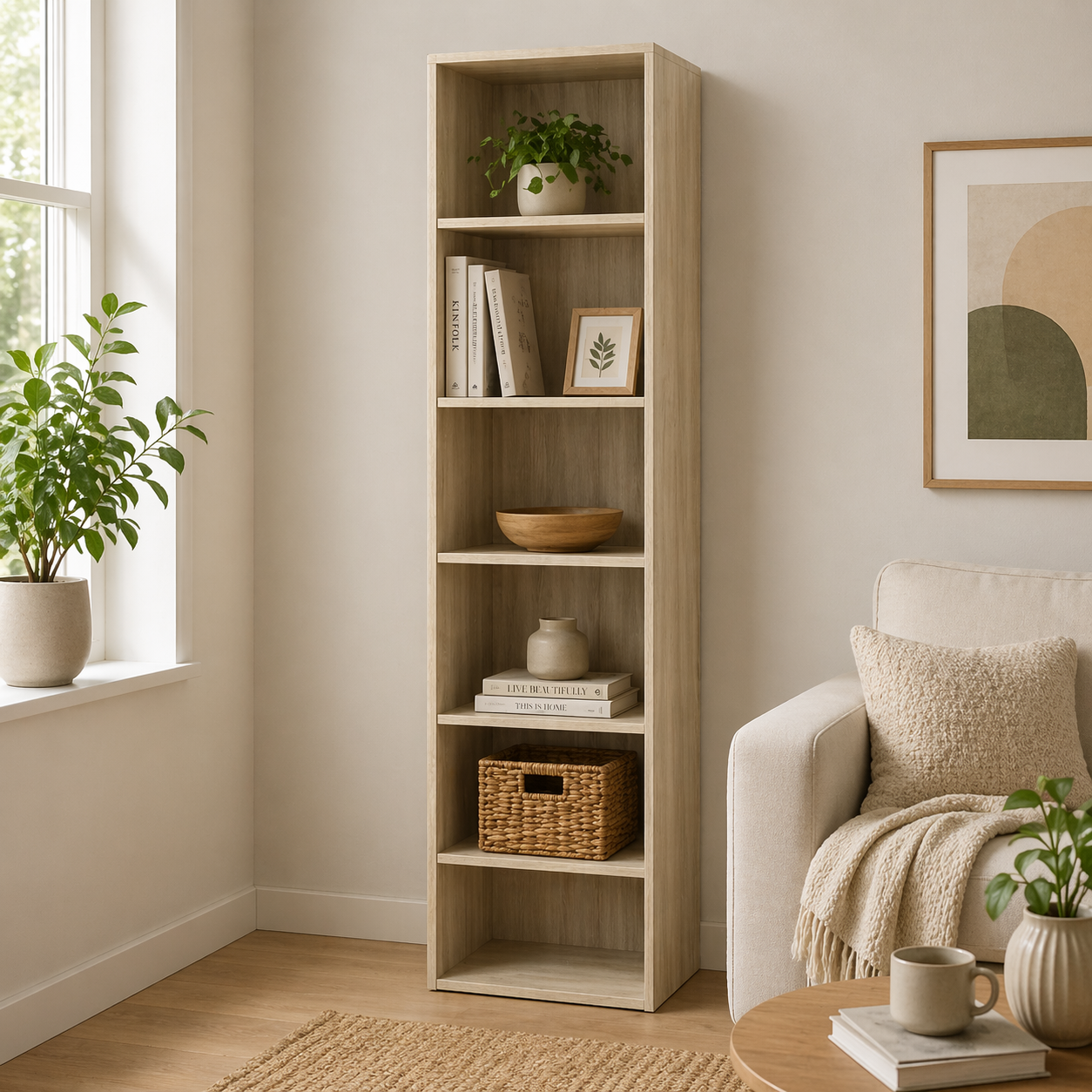 Libreria Slim Ready 4 Ripiani 40x29xH172 cm Rovere Sonoma