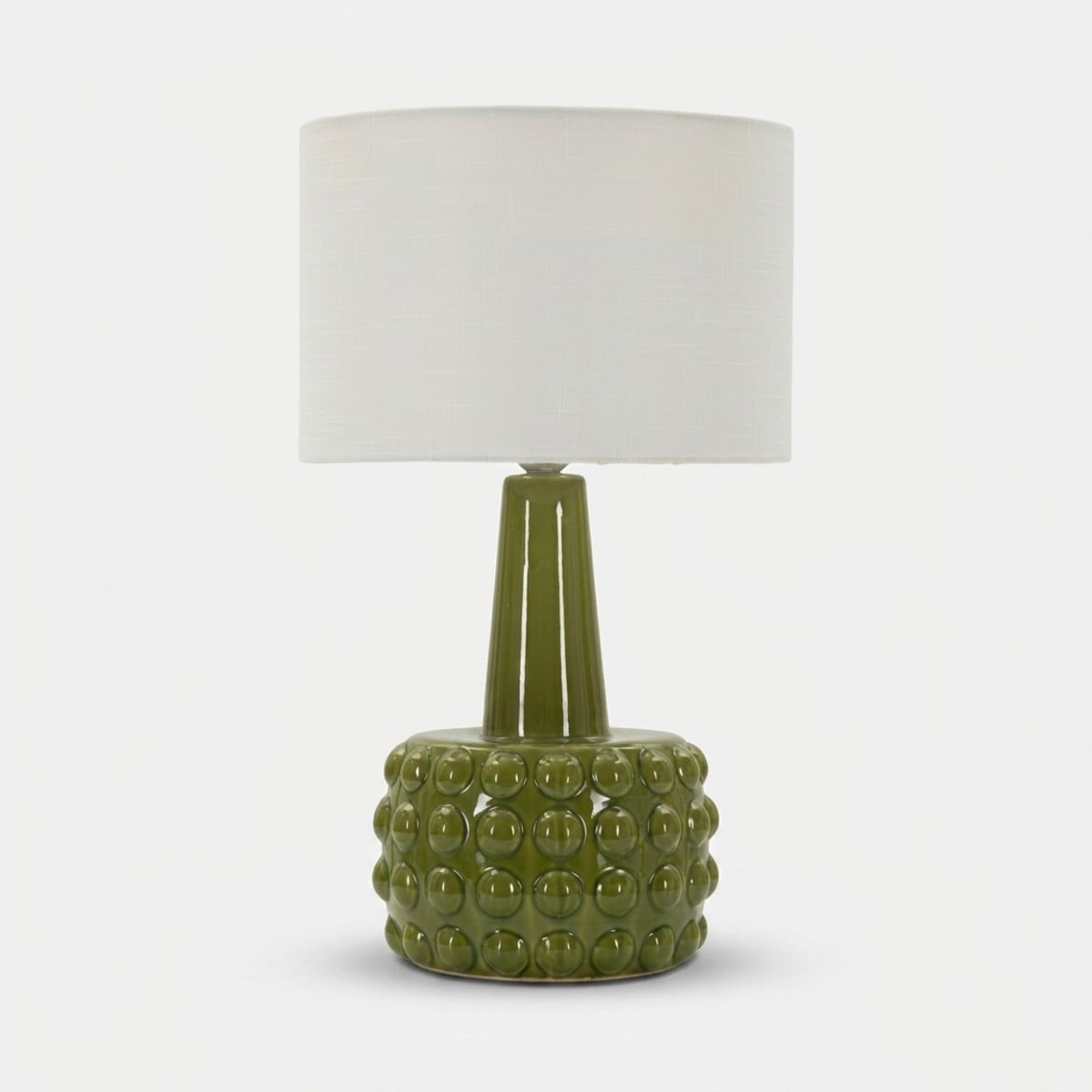Lampada da Tavolo Gress in Ceramica con Paralume in Tessuto – 3 Colori