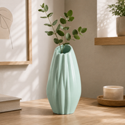 Vaso Decorativo in Ceramica Turchese Moderno 22x19x45 cm