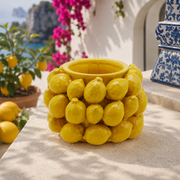 Vaso Decorativo Chakra Limoni in Ceramica Gialla H 19 cm Ø 28 cm