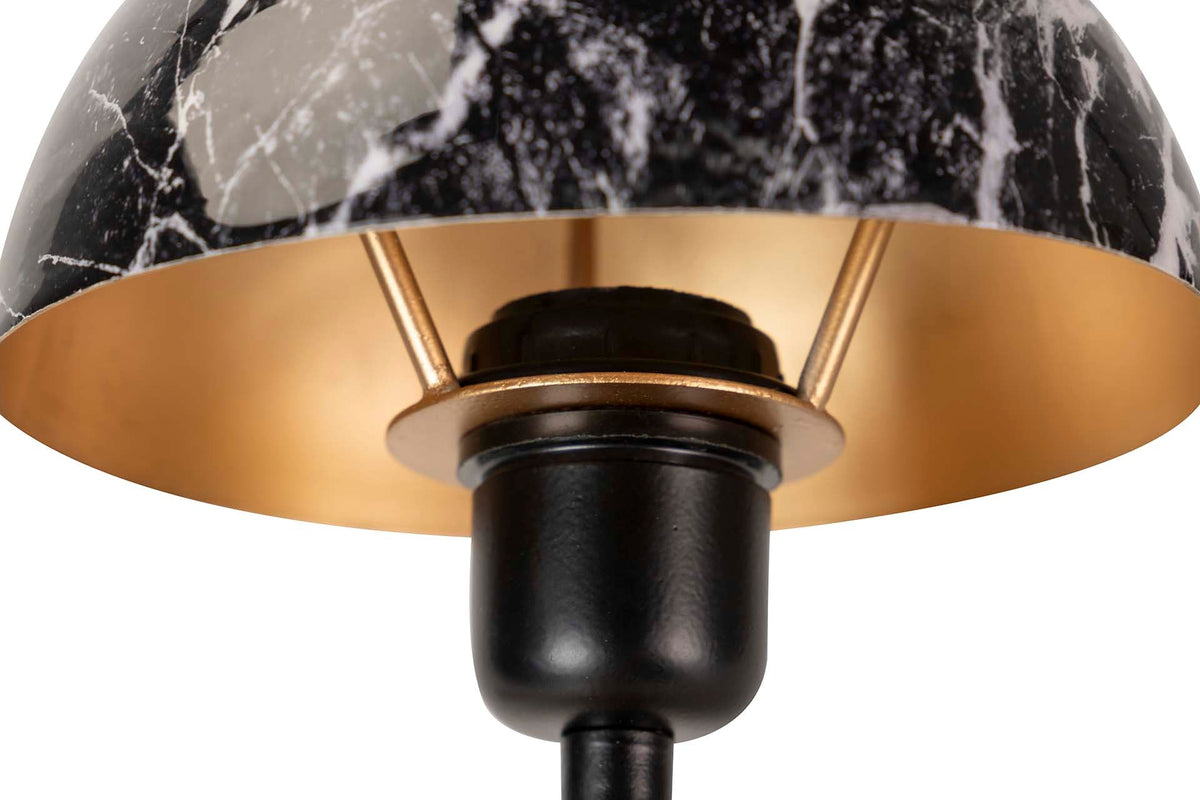 Lampada da Tavolo Effetto Marmo Nero in Metallo 26 x 43 cm