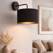 Applique Lampada da Parete Alice 9084 colore nero e oro