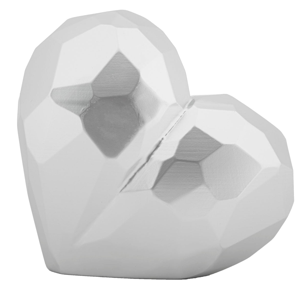 Vaso Decorativo Cuore Argento in Resina 19 x 9 x H18 cm
