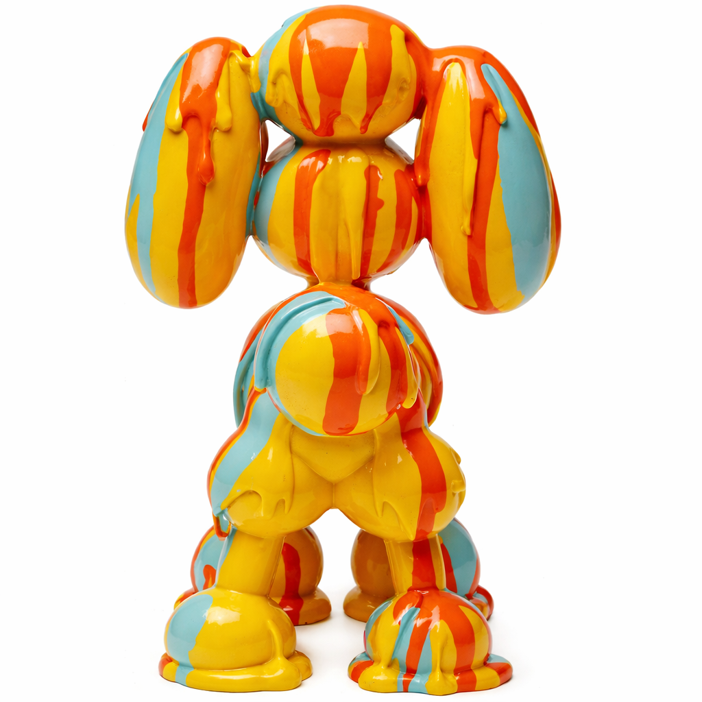 Statuetta Decorativa Cane Barboncino Multicolor Dog Holi 17cm Scultura Design Pop