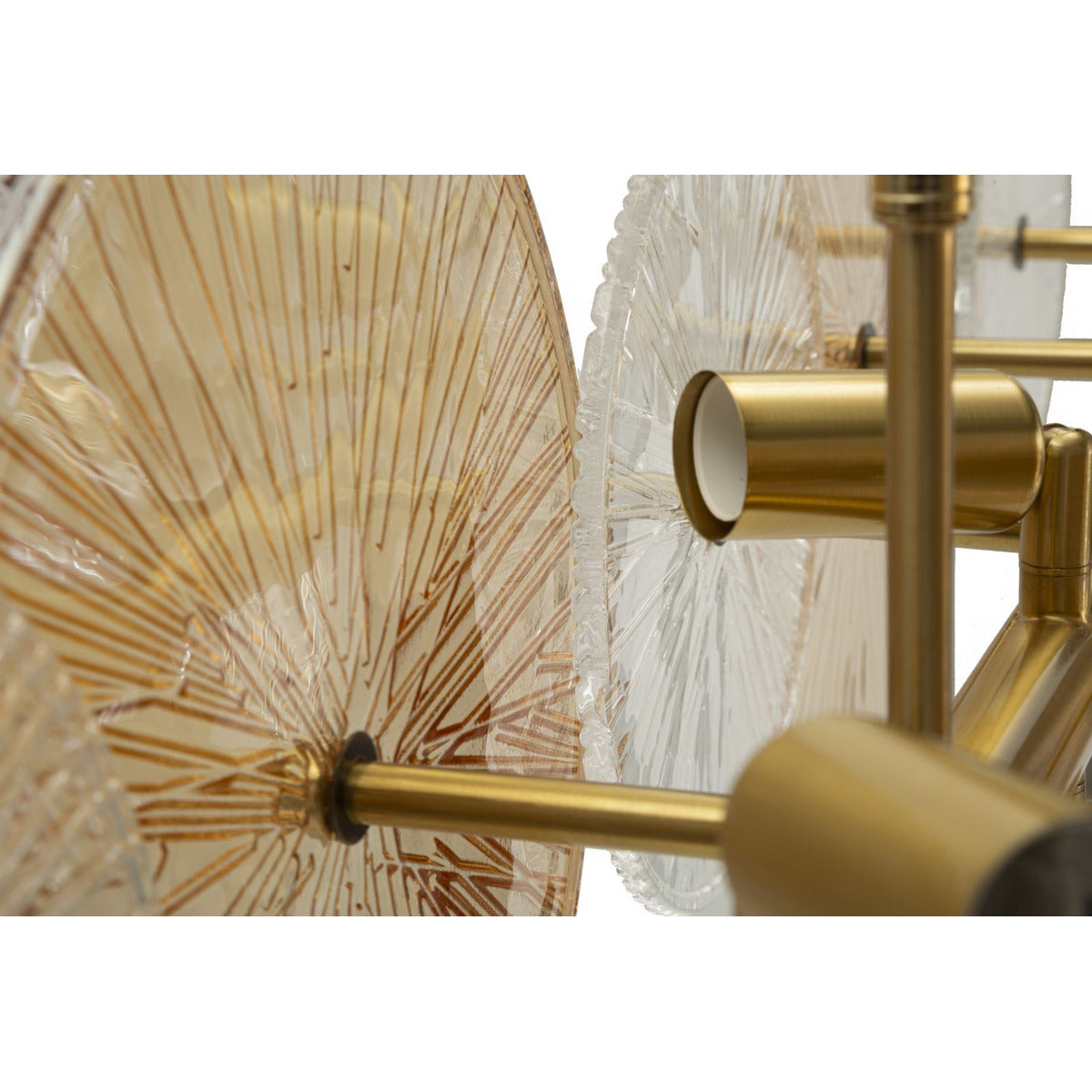Lampadario Osaka Glam Oro e Trasparente 100 cm con 8 Luci E14