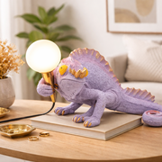 Lampada da Tavolo Decorativa Camaleonte Viola 44cm