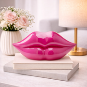 Salvadanaio Labbra Lips Rosa 13cm Decorativo In Poliresina