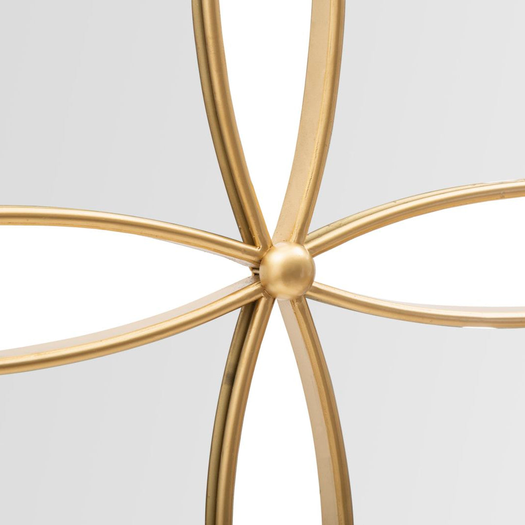 Specchio da Parete Jalo 68x68 cm Oro con 4 Specchi Geometrici