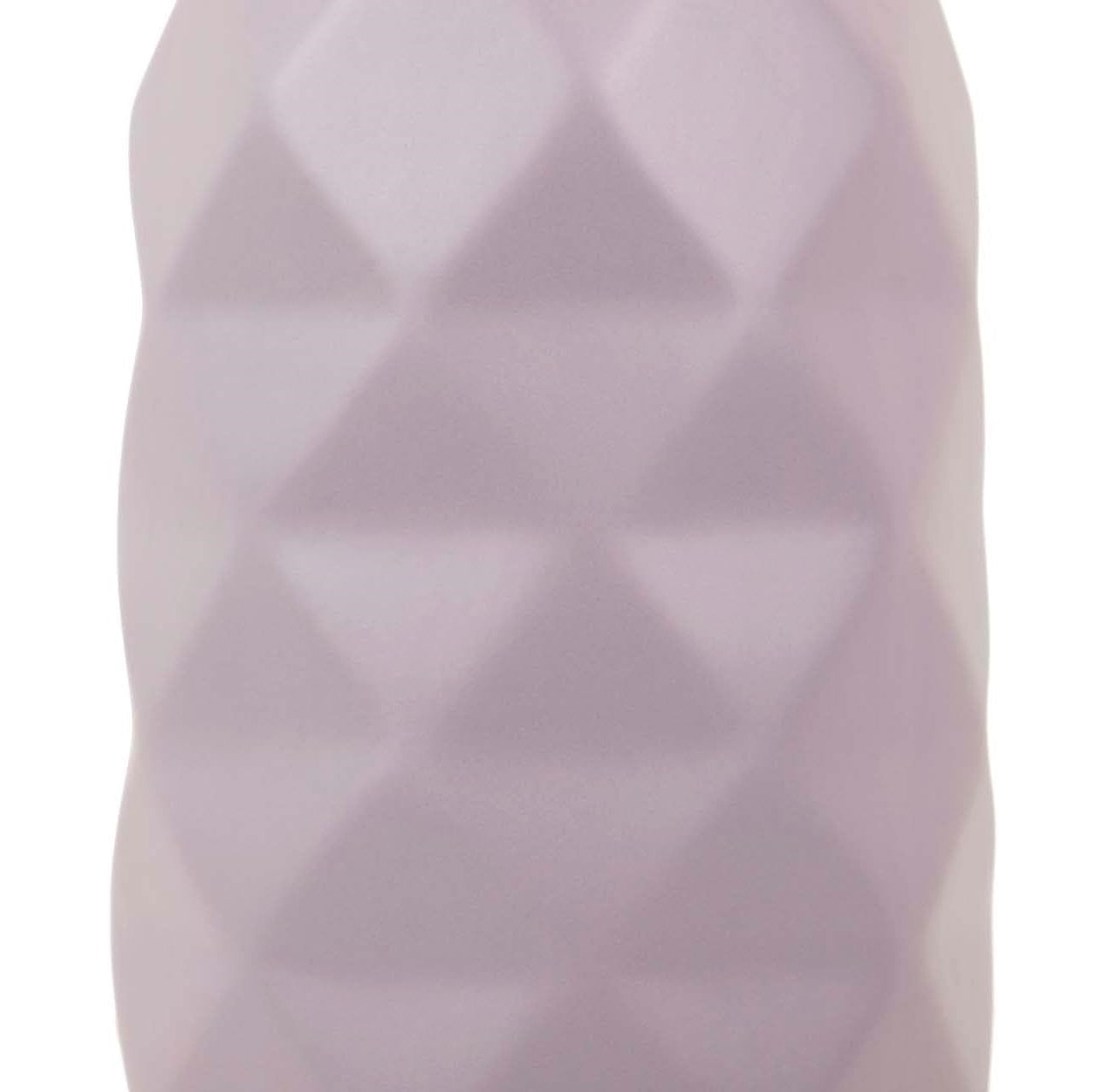Vaso Decorativo Viola con Superficie Geometrica In Ceramica 17x17x37 CM