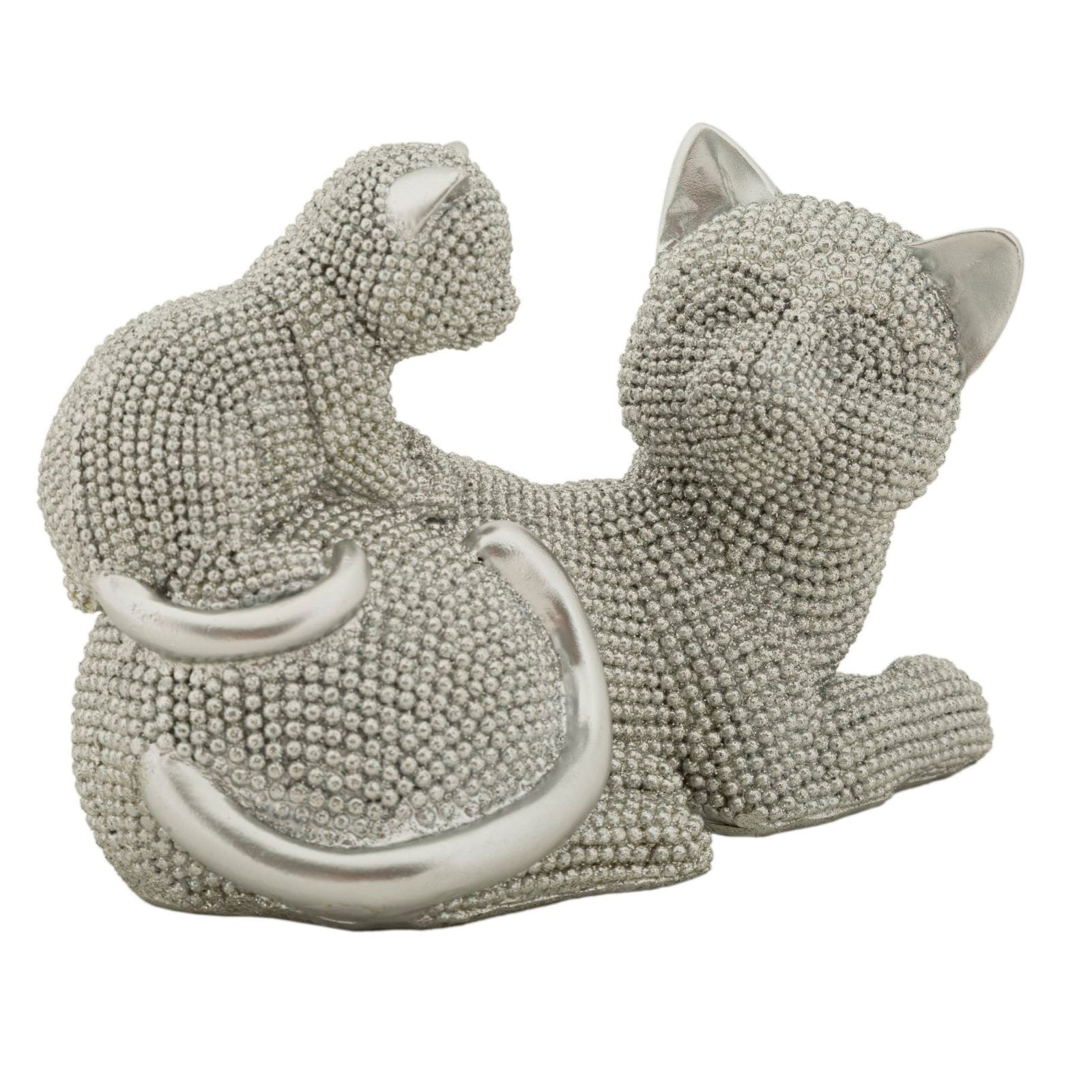 Statuetta Decorativa Gatto Con Cucciolo Sparky 19x9x13 cm in Poliresina