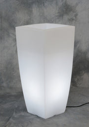 VASO STILO SQUARE BRIGHT 40X40X90CM LUCE BIANCA