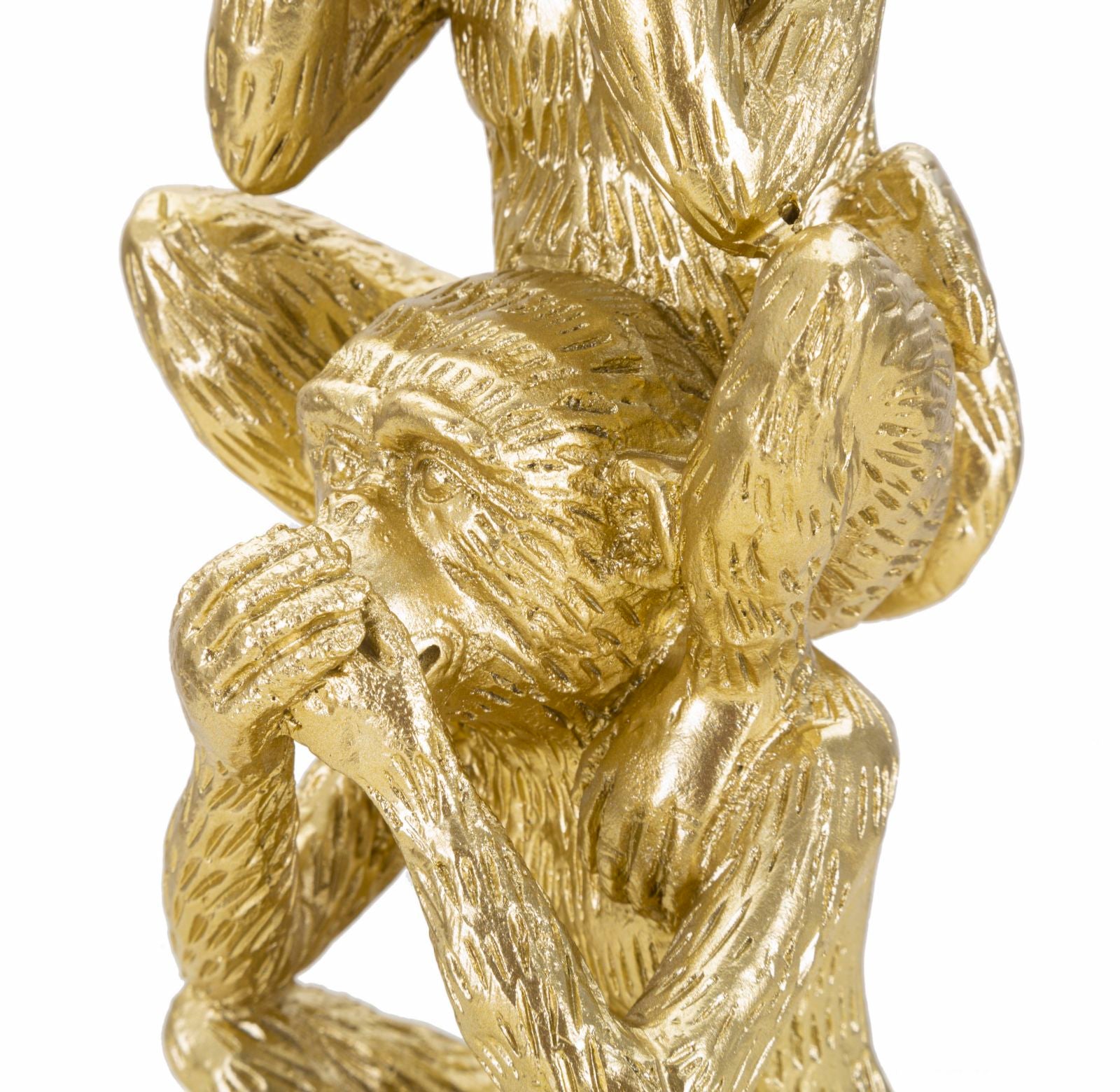 Oggetto Decorativo Scimmie Tower Oro 30 cm in Poliresina
