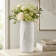 Vaso Fenice con Naso Bianco H 30 cm Ø 17 cm In Ceramica