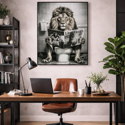 Quadro Decorativo Bath Lion Ironico 60×80 cm Stile Pop Moderno