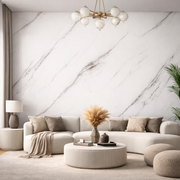 Rivestimento Parete Polietilene Effetto Marmo Bianco Pannello Adesivo 120x280 cm