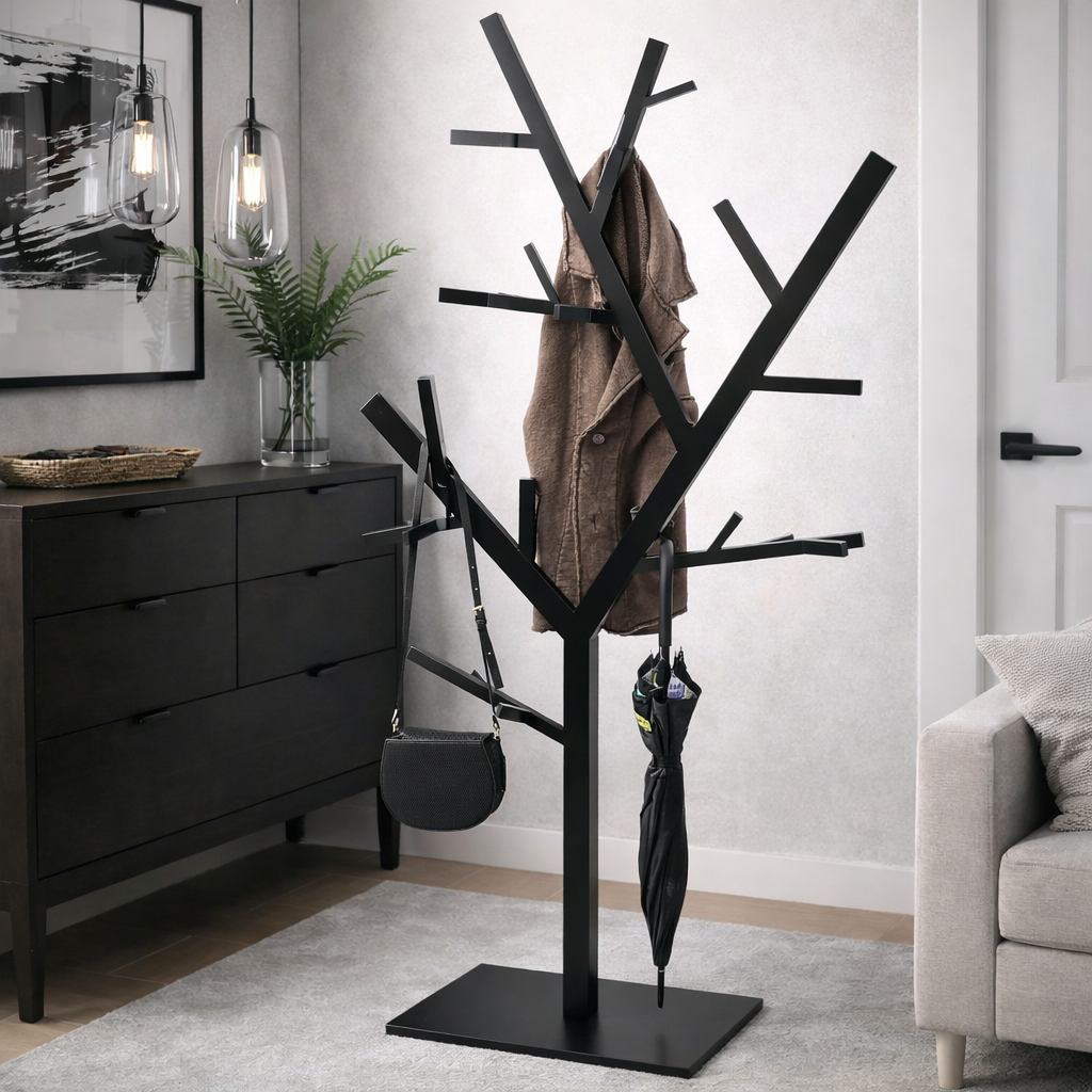Appendiabiti Technical Tree nero 201x91x30cm