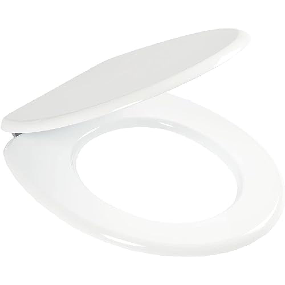 Copriwater Universale in Legno Bianco Sedile WC Resistente