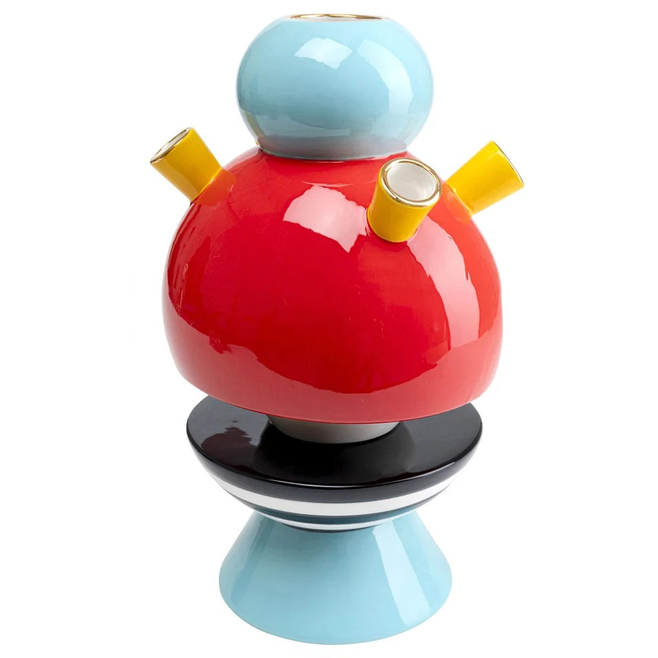 Vaso Decorativo Volto Puppet Girl 36cm Pop Multicolore