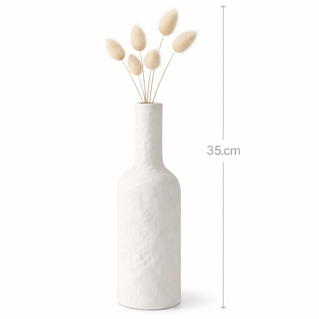Vaso Bottiglia Decorativa Hisar To Bianco H35cm