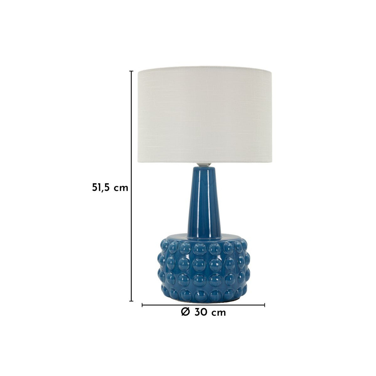 Lampada da Tavolo Gress in Ceramica con Paralume in Tessuto – 3 Colori