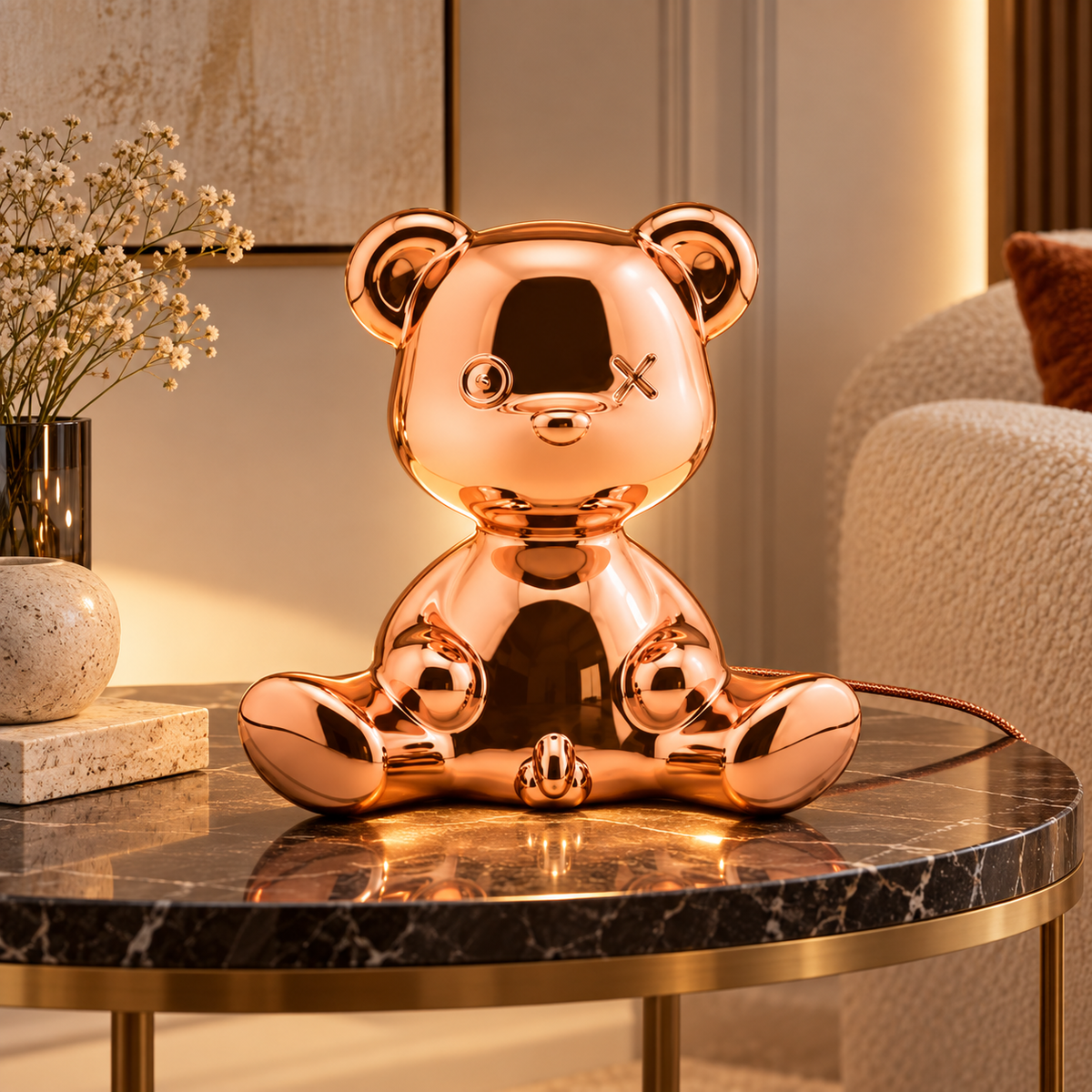 Lampada da tavolo Teddy Boy Metal Finish with Cable Rame
