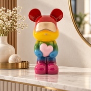 Orsetto Rainbow in Piedi 22,5x17,5x42,5 cm Scultura Decorativa Multicolore