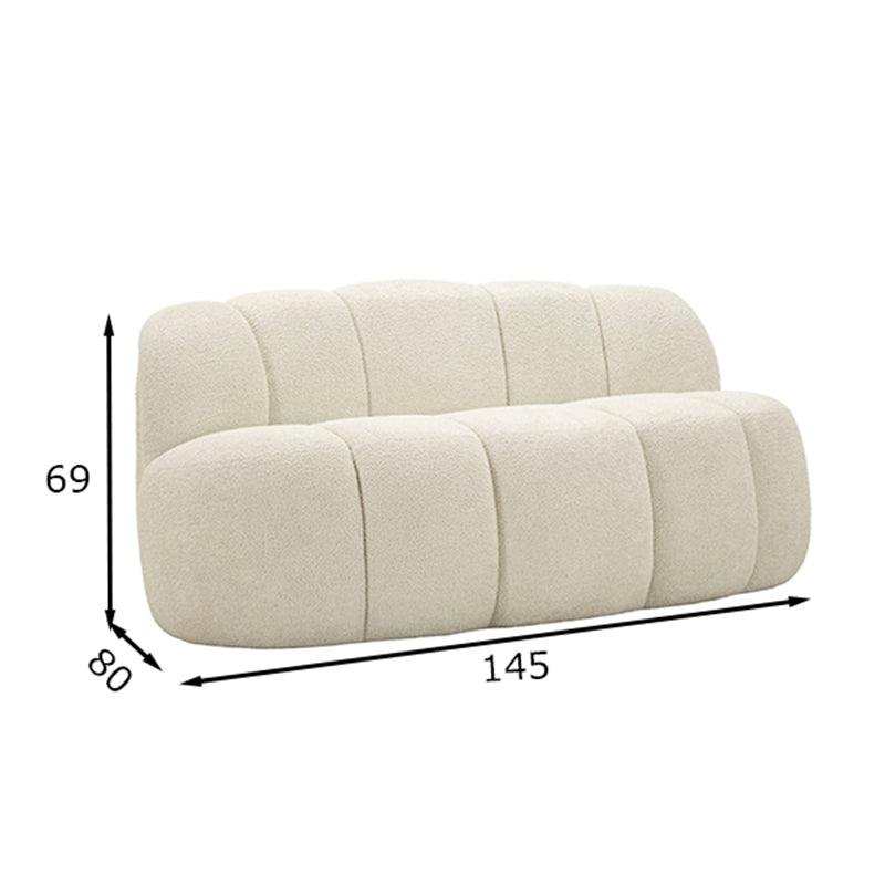 Divanetto Ball Bianco 145x80x69 cm in Poliestere Design Morbido