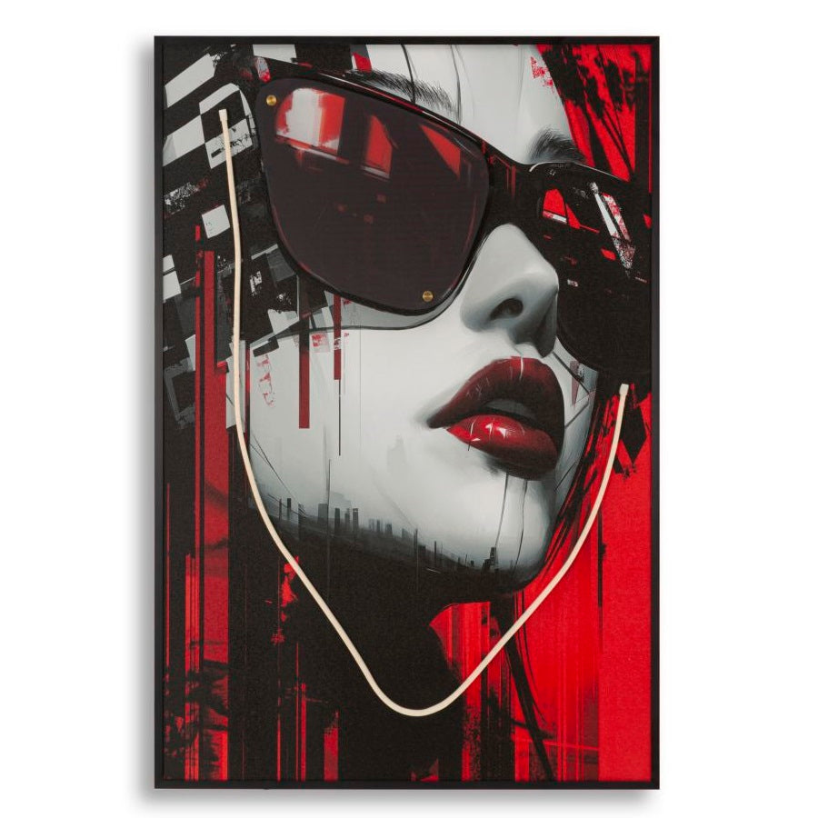 Quadro LED Moden Psyco A Stampa 60 x 90 cm con Applicazione 3D su Tela