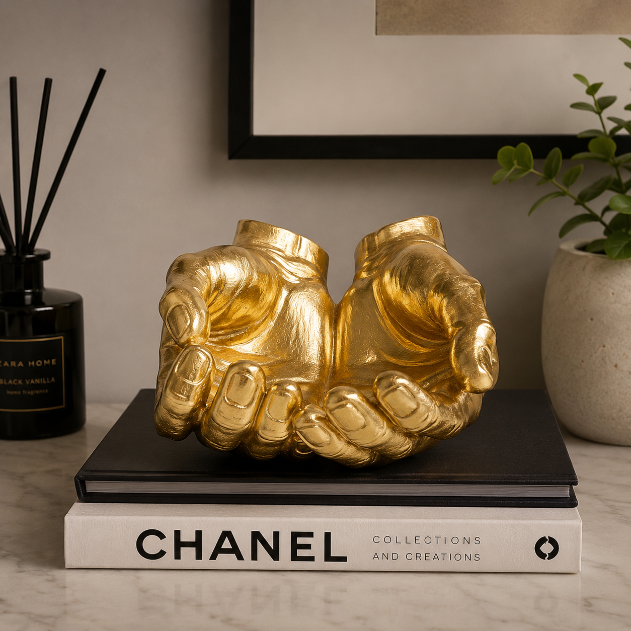 Svuotatasche Oggetto Decorativo Design Hand Bowl 30 cm Oro