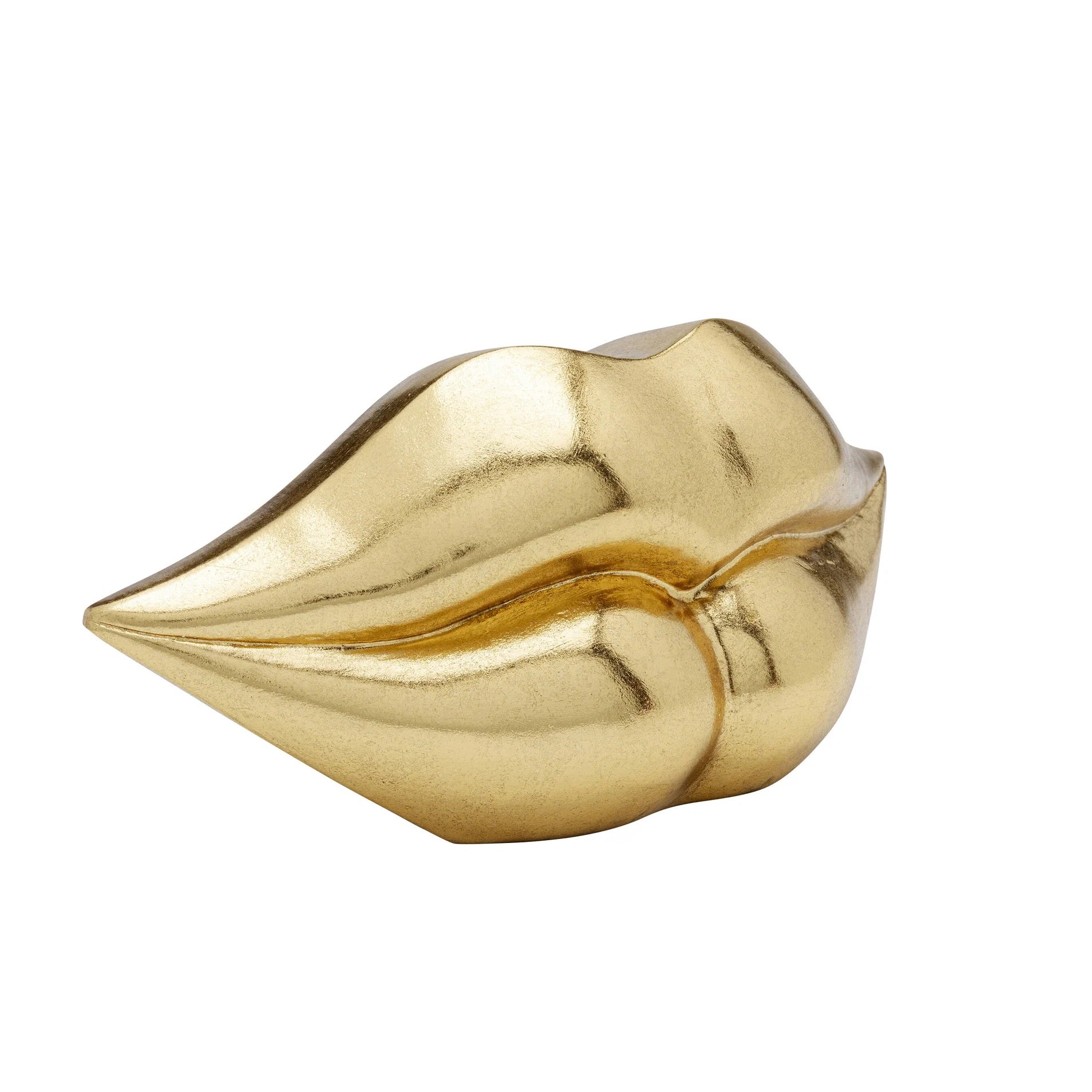 Salvadanaio Labbra Oro 13 cm Decorazione Glamour di Design