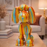Statuetta Decorativa Cane Barboncino Multicolor Dog Holi 17cm Scultura Design Pop