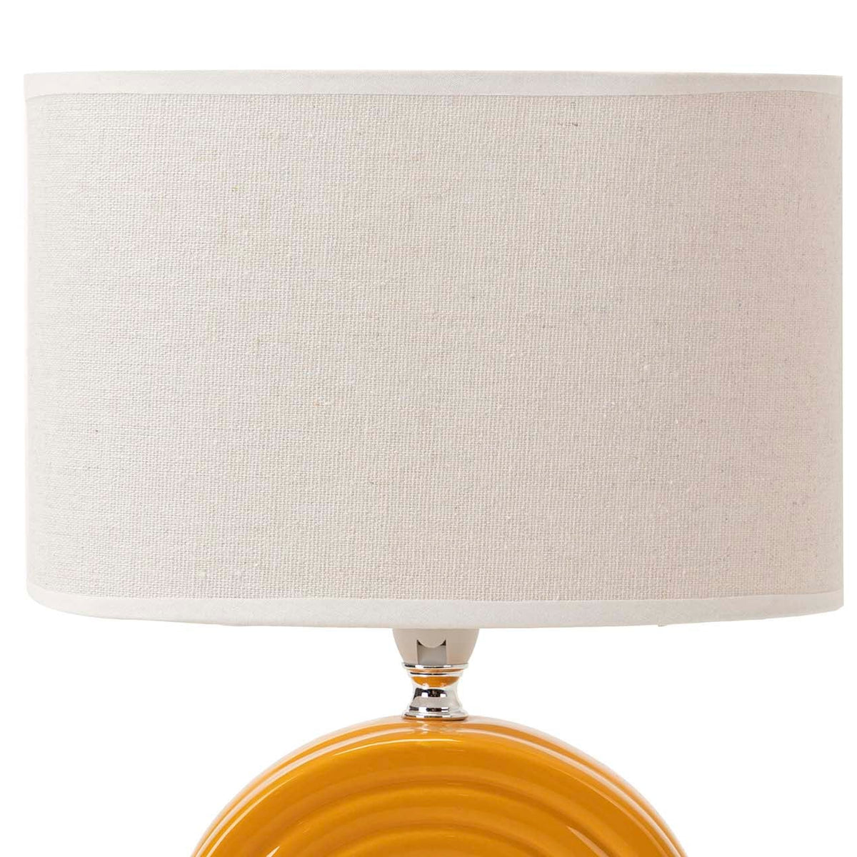 Lampada da Tavolo in Ceramica Arancio 30 cm con Paralume Bianco