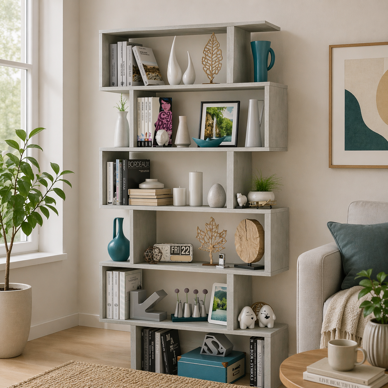 KIT LIBRERIA ATHENA 80X25X192 CEMENTO