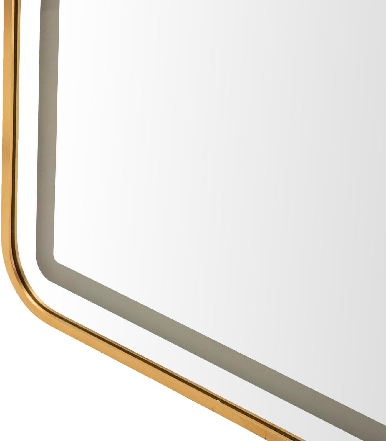 Specchio da Terra LED Simple Rettangolare Oro in Alluminio 50 x H160 cm