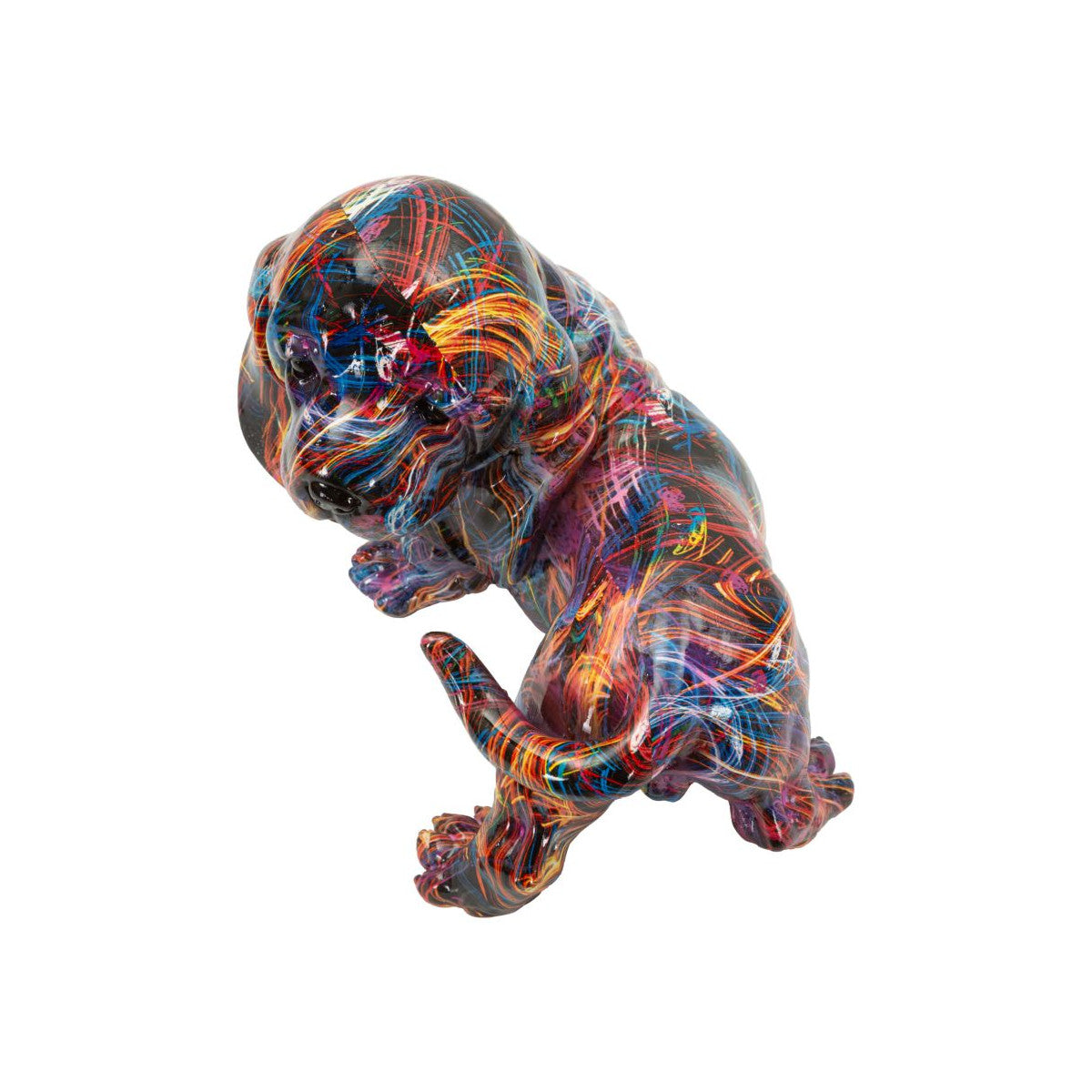 Scultura Decorativa Bassotto Psyco Multicolore 20x14x16,5cm in Resina
