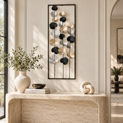 Decorazione Quadro da Parete Kairos Pannello Murale in Acciaio 30x84cm