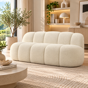 Divanetto Ball Bianco 145x80x69 cm in Poliestere Design Morbido