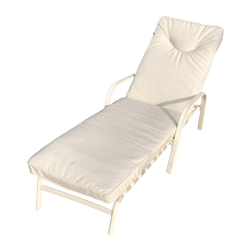 LETTINO GIOVE LOUNGER CREMA OPACO SET 2 PEZZI