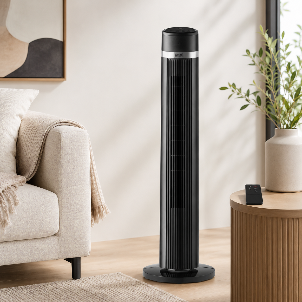 Ventilatore a Torre 45W con Telecomando e Oscillazione 102 cm
