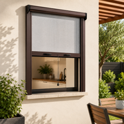 Zanzariera Verticale 100x160 Marrone Avvolgibile con Rallentatore