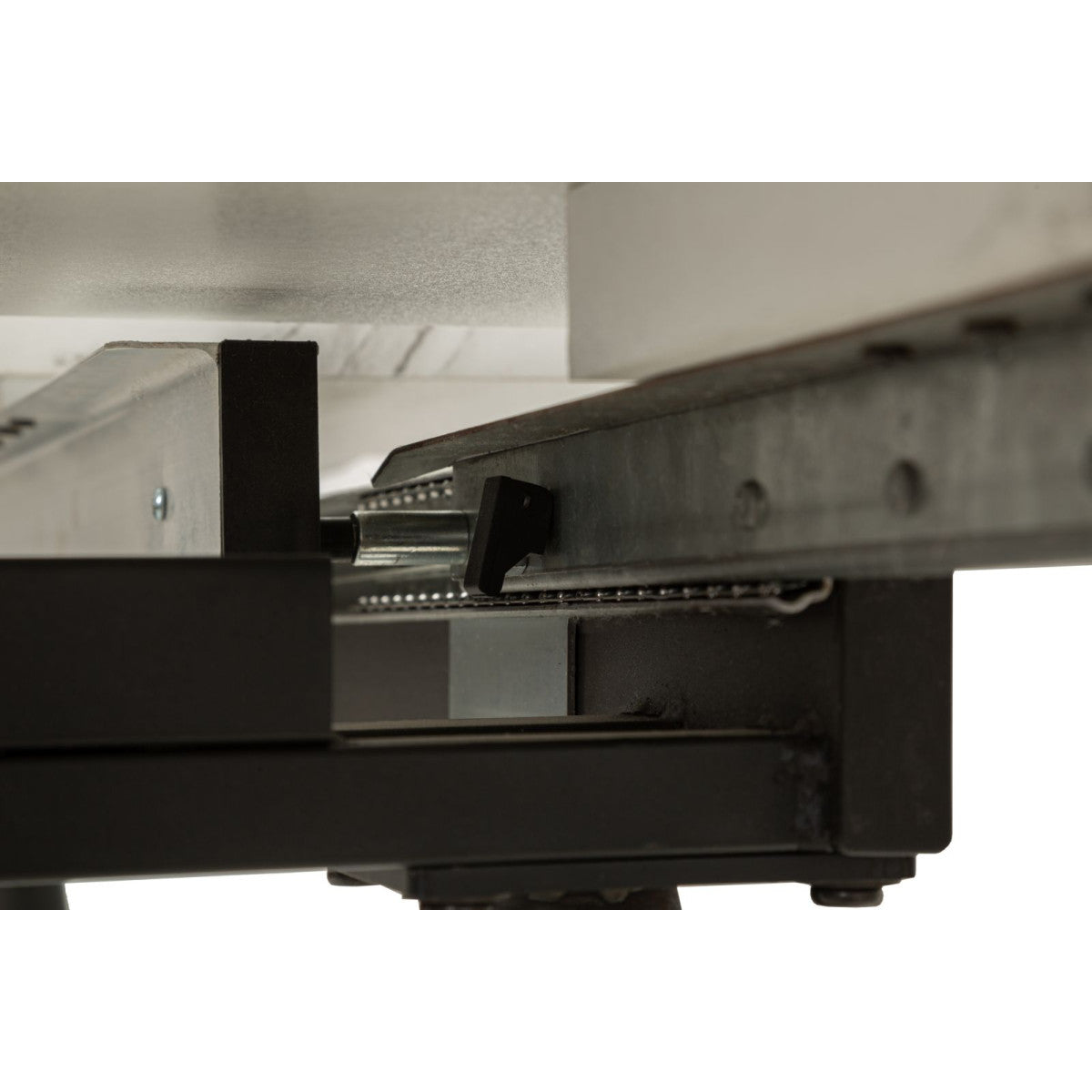 Tavolo da Pranzo Allungabile Matt 120-155x80x75 cm Struttura Nera e Piano Effetto Marmo