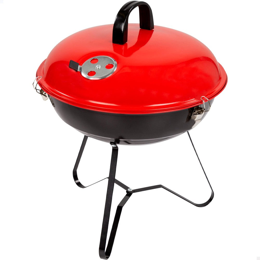 Barbecue Portatile a Carbonella Aktive Ø36 cm con Coperchio Rosso